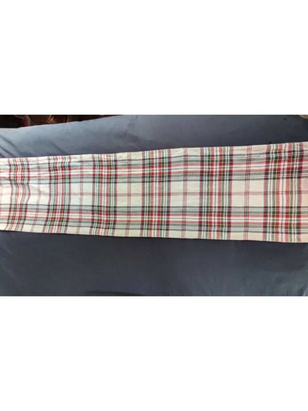 Bee & Willow Table Runner Dresser Scarf Reversible Red or Green Plaid 73x13